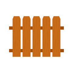 Cartoon Wooden Fence Vector Illustration 