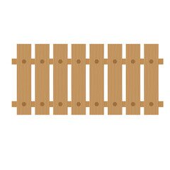 Cartoon Wooden Fence Vector Illustration 
