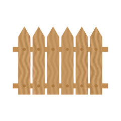 Cartoon Wooden Fence Vector Illustration 