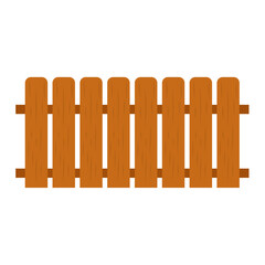 Cartoon Wooden Fence Vector Illustration 