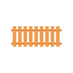 Cartoon Wooden Fence Vector Illustration 