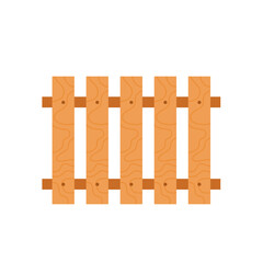 Cartoon Wooden Fence Vector Illustration 