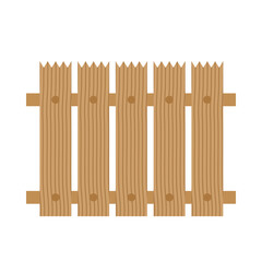 Cartoon Wooden Fence Vector Illustration 