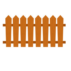 Cartoon Wooden Fence Vector Illustration 