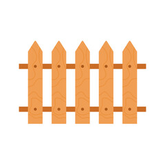 Cartoon Wooden Fence Vector Illustration 