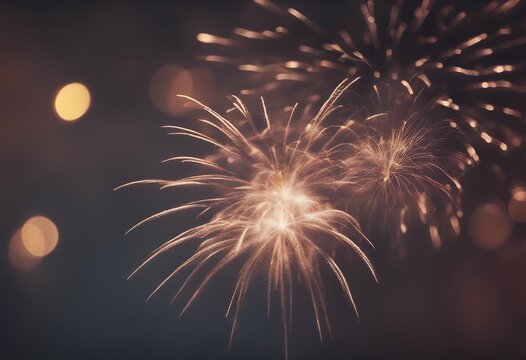 fireworks new bokeh text year vintage holiday eve abstract background space celebrate july christmas banner colourful party art decoration merry fourth 2018 happy winter celebration card effect