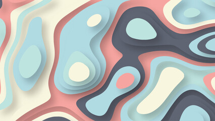 Abstract paper cut art background design for website template. Topography map concept or smooth origami paper cut. Background colorful wave pattern. Vector illustration background.