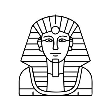 pharaoh icon, pharaoh line art - simple line art of pharaoh, perfect for pharaoh logos and icons