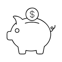 piggybank icon, piggybank line art - simple line art of piggybank, perfect for piggybank logos and icons