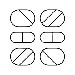 pills icon, pills line art - simple line art of pills, perfect for pills logos and icons
