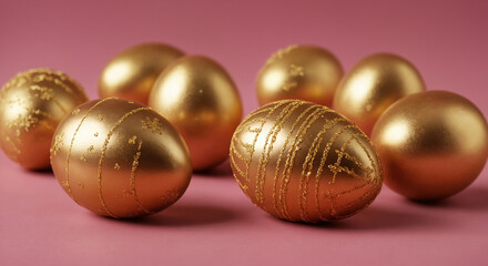 Golden Easter Eggs Closeup