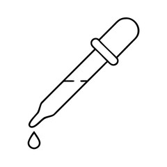 pipette icon, pipette line art - simple line art of pipette, perfect for pipette logos and icons