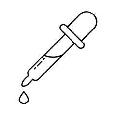 pipette icon, pipette line art - simple line art of pipette, perfect for pipette logos and icons