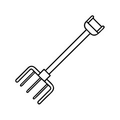 pitchfork icon, pitchfork line art - simple line art of pitchfork, perfect for pitchfork logos and icons
