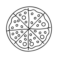 pizza icon, pizza line art - simple line art of pizza, perfect for pizza logos and icons