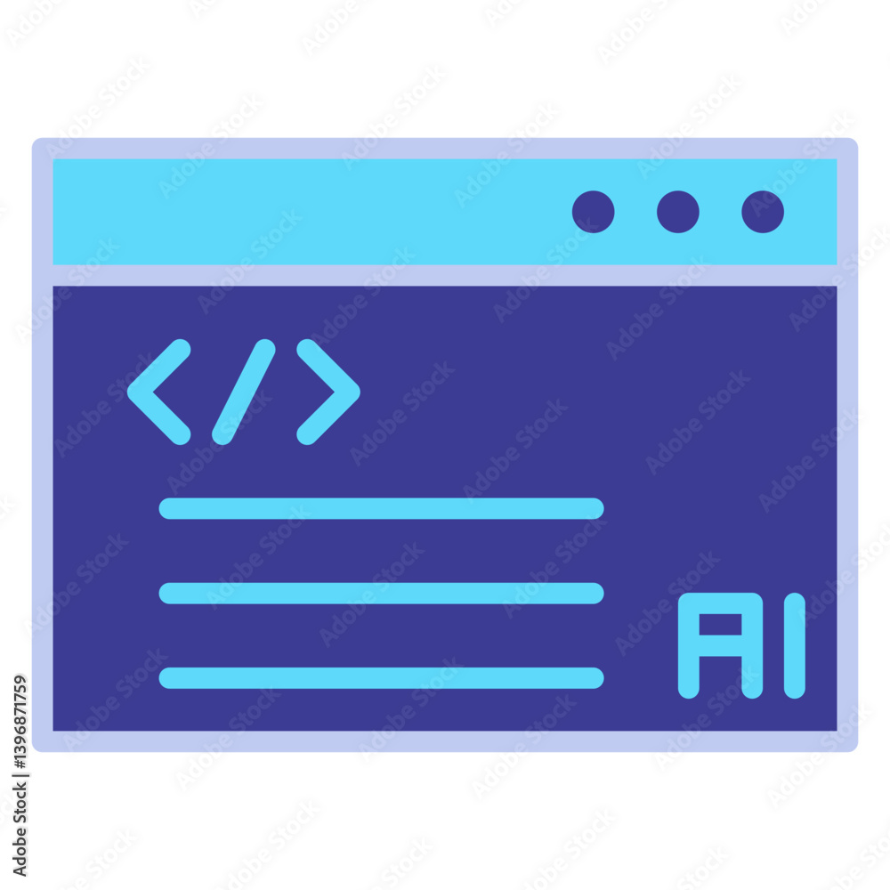 Poster ai program coding colorful illustration vector art