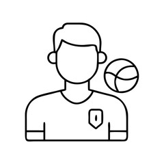player icon, player line art - simple line art of player, perfect for player logos and icons