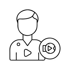 player icon, player line art - simple line art of player, perfect for player logos and icons