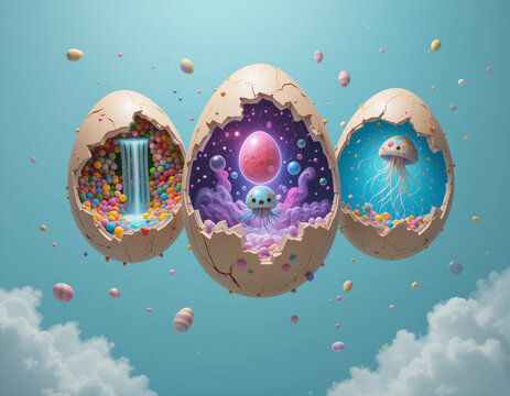 Surprise Worlds Inside Easter Eggs