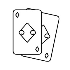 playingcards icon, playingcards line art - simple line art of playingcards, perfect for playingcards logos and icons