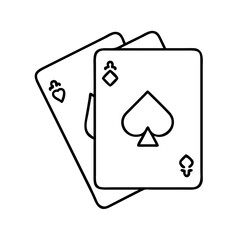 playingcards icon, playingcards line art - simple line art of playingcards, perfect for playingcards logos and icons