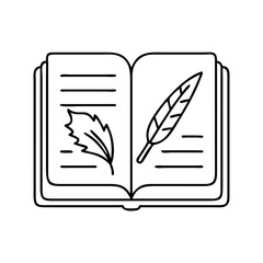 poetrybook icon, poetrybook line art - simple line art of poetrybook, perfect for poetrybook logos and icons