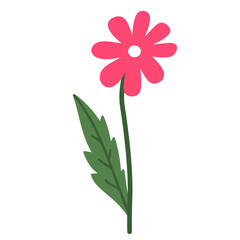 Simple vector flower illustration on transparent background