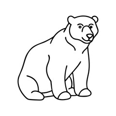 polarbear icon, polarbear line art - simple line art of polarbear, perfect for polarbear logos and icons