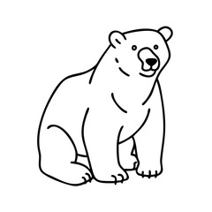 polarbear icon, polarbear line art - simple line art of polarbear, perfect for polarbear logos and icons