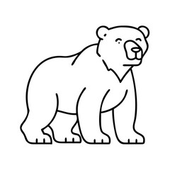 polarbear icon, polarbear line art - simple line art of polarbear, perfect for polarbear logos and icons