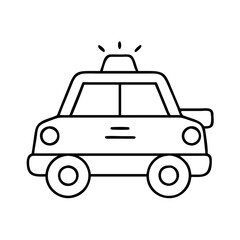 policecar icon, policecar line art - simple line art of policecar, perfect for policecar logos and icons