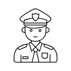 policeofficer icon, policeofficer line art - simple line art of policeofficer, perfect for policeofficer logos and icons