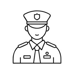 policeofficer icon, policeofficer line art - simple line art of policeofficer, perfect for policeofficer logos and icons