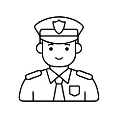 policeofficer icon, policeofficer line art - simple line art of policeofficer, perfect for policeofficer logos and icons