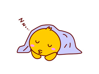 お昼寝するひよこ © twomoons