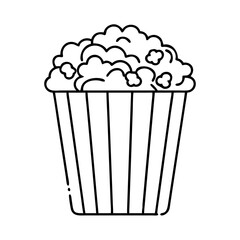 popcorn icon, popcorn line art - simple line art of popcorn, perfect for popcorn logos and icons
