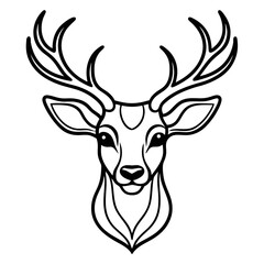 deer head line art image