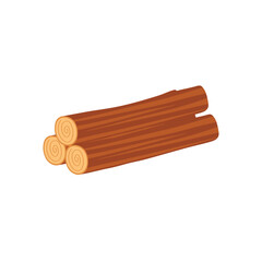 Cartoon wooden logs, tree trunks, planks, wood industry materials. Vector illustration