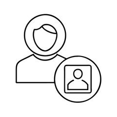 profile icon, profile line art - simple line art of profile, perfect for profile logos and icons