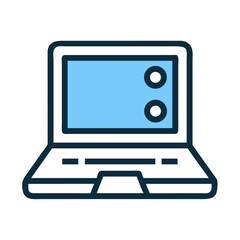 Laptop Device Representing Digital Workstation Icon Design