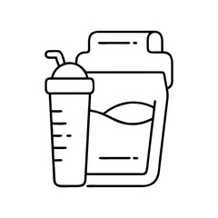 proteinshake icon, proteinshake line art - simple line art of proteinshake, perfect for proteinshake logos and icons
