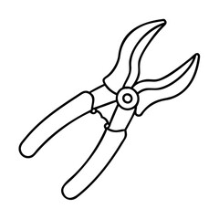pruningshears icon, pruningshears line art - simple line art of pruningshears, perfect for pruningshears logos and icons