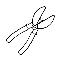 pruningshears icon, pruningshears line art - simple line art of pruningshears, perfect for pruningshears logos and icons
