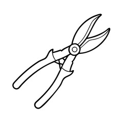 pruningshears icon, pruningshears line art - simple line art of pruningshears, perfect for pruningshears logos and icons
