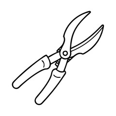 pruningshears icon, pruningshears line art - simple line art of pruningshears, perfect for pruningshears logos and icons