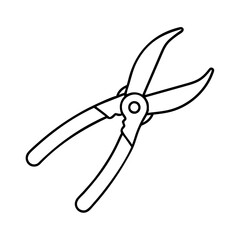 pruningshears icon, pruningshears line art - simple line art of pruningshears, perfect for pruningshears logos and icons