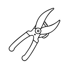 pruningshears icon, pruningshears line art - simple line art of pruningshears, perfect for pruningshears logos and icons