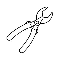 pruningshears icon, pruningshears line art - simple line art of pruningshears, perfect for pruningshears logos and icons