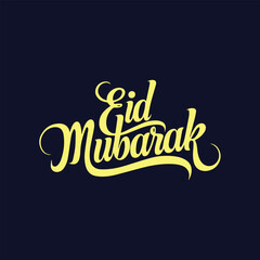 Obraz premium Eid Mubarak Typography Lettering Text t-shirt Design Vector Template