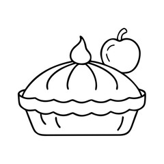 pumpkinpie icon, pumpkinpie line art - simple line art of pumpkinpie, perfect for pumpkinpie logos and icons
